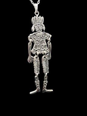 Vintage Native American Articulated Figure Sterling Silver on Silver Chain